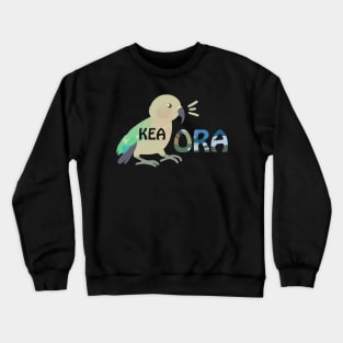 Kea Ora Kea Kia Ora New Zealand Bird Greeting Maori Pun Crewneck Sweatshirt